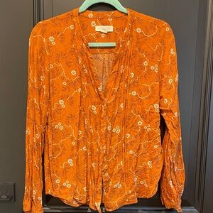 Orange Floral Women's Top